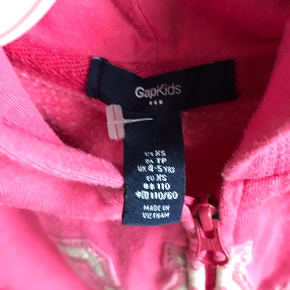 GAP Girl Pink Hoodie Sweater- XS. Good condition - Picture 3 of 8
